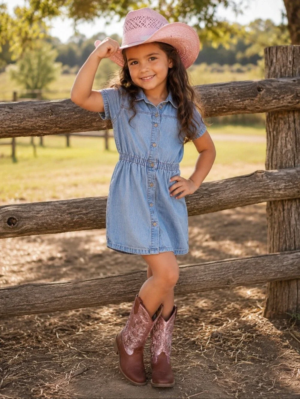Dream Pairs ✨ Adorable Girls’ Brown Boots with Pink Sparkly Glitter ✨